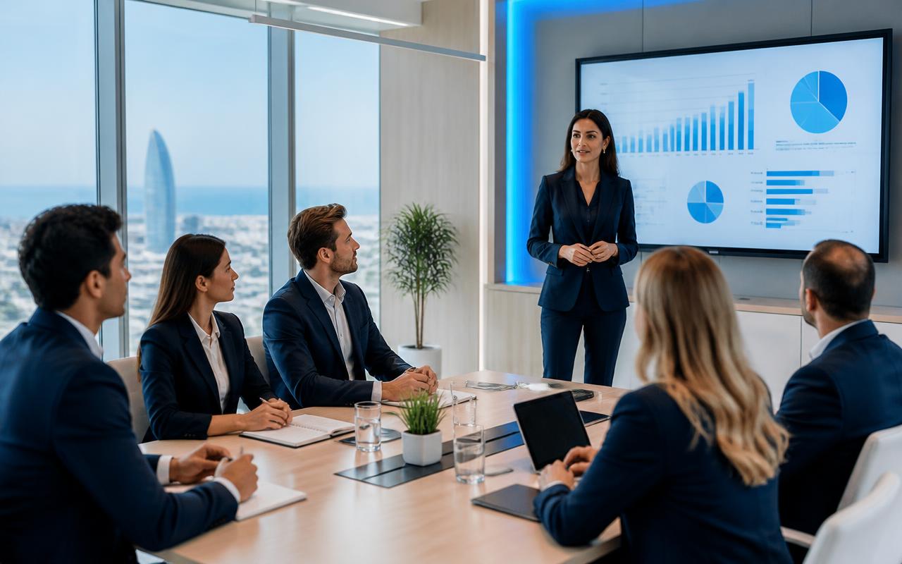 Professionals in a corporate training workshop